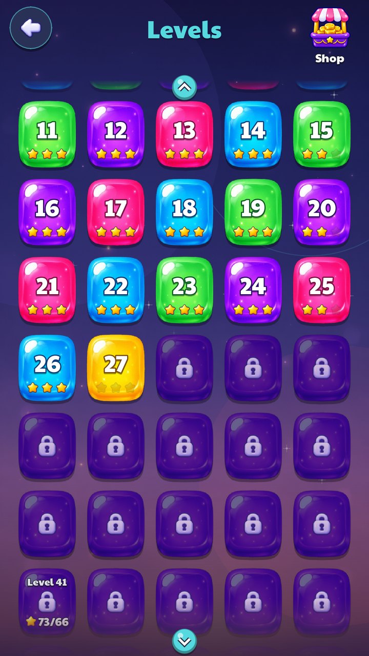 Adventure level map with starred levels
